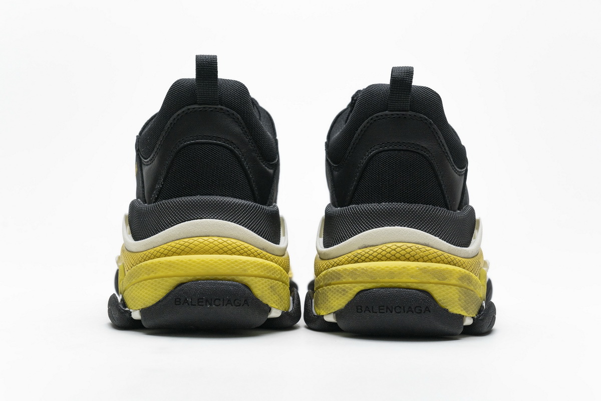Get Balenciaga Triple S Black Yellow 483513 W06E1 1078