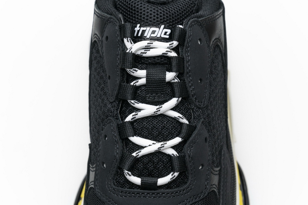 Get Balenciaga Triple S Black Yellow 483513 W06E1 1078