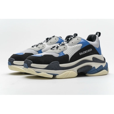 Get Balenciaga Triple S Black Grey Blue 541624 W06E2 7080 01