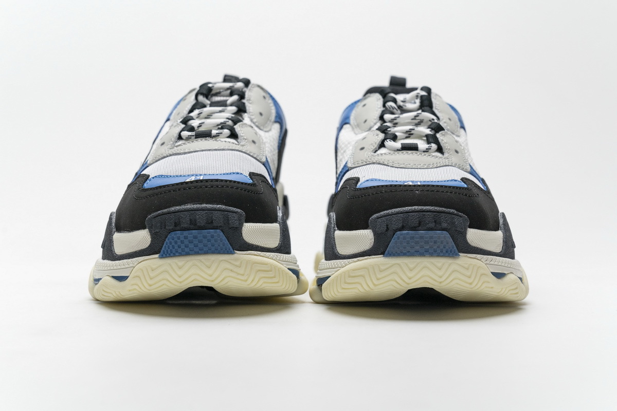 Get Balenciaga Triple S Black Grey Blue 541624 W06E2 7080