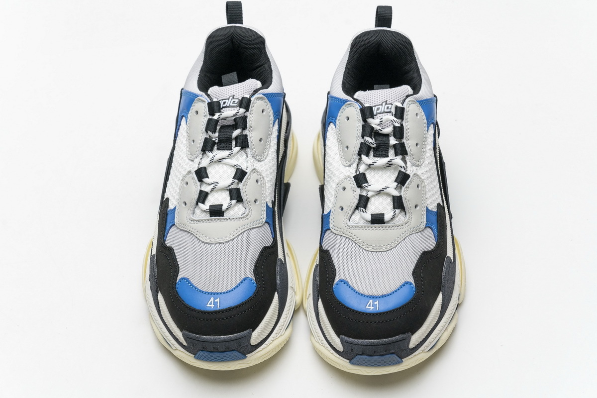 Get Balenciaga Triple S Black Grey Blue 541624 W06E2 7080