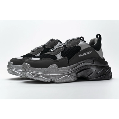 Get Balenciaga Triple S Black Grey Silver 483546 W06F1 0841 01