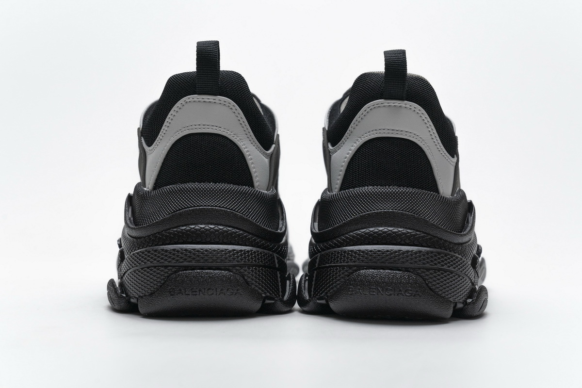 Get Balenciaga Triple S Black Grey Silver 483546 W06F1 0841
