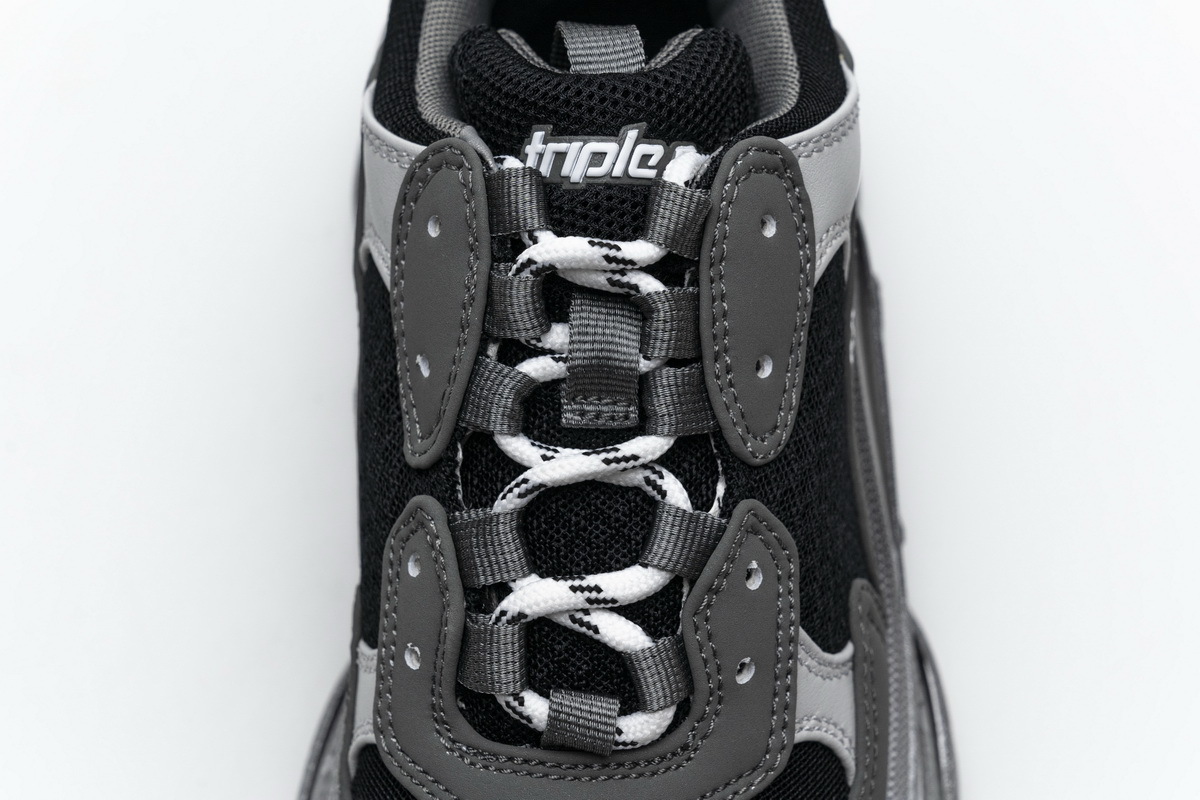 Get Balenciaga Triple S Black Grey Silver 483546 W06F1 0841