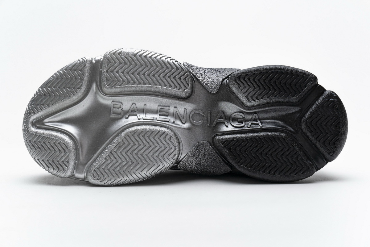 Get Balenciaga Triple S Black Grey Silver 483546 W06F1 0841