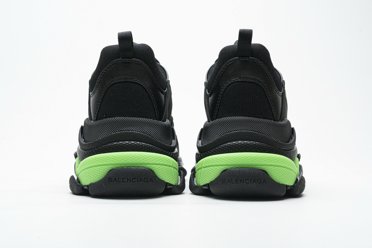 Get Balenciaga Triple S Black Green 524039 W2PW1 4881