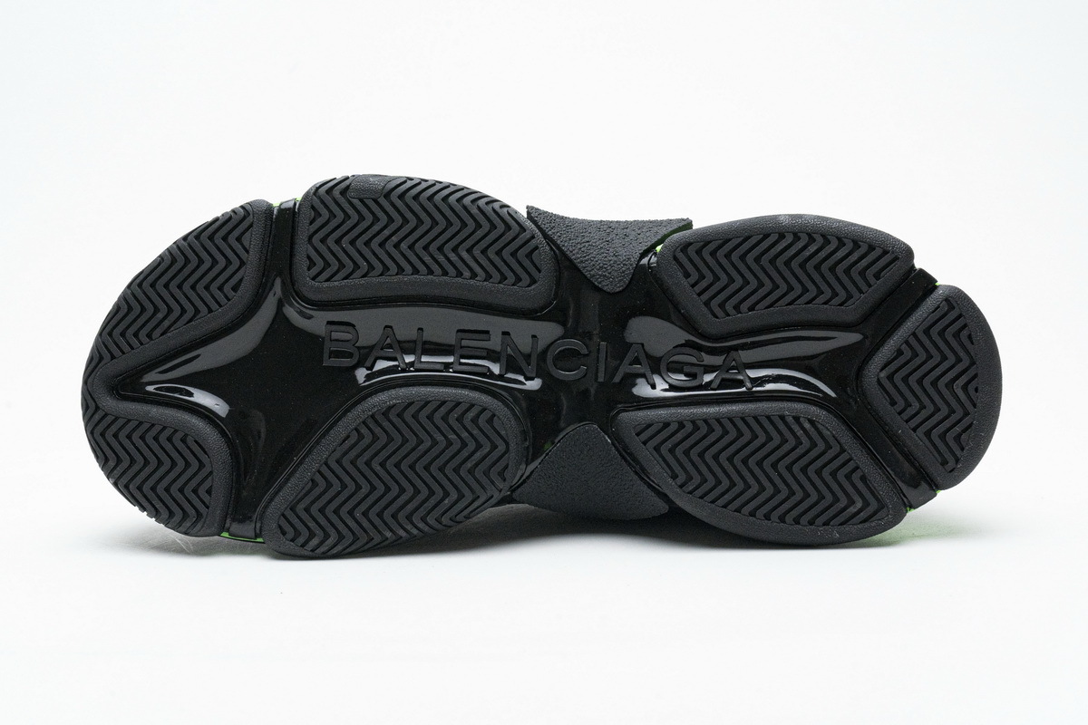 Get Balenciaga Triple S Black Green 524039 W2PW1 4881