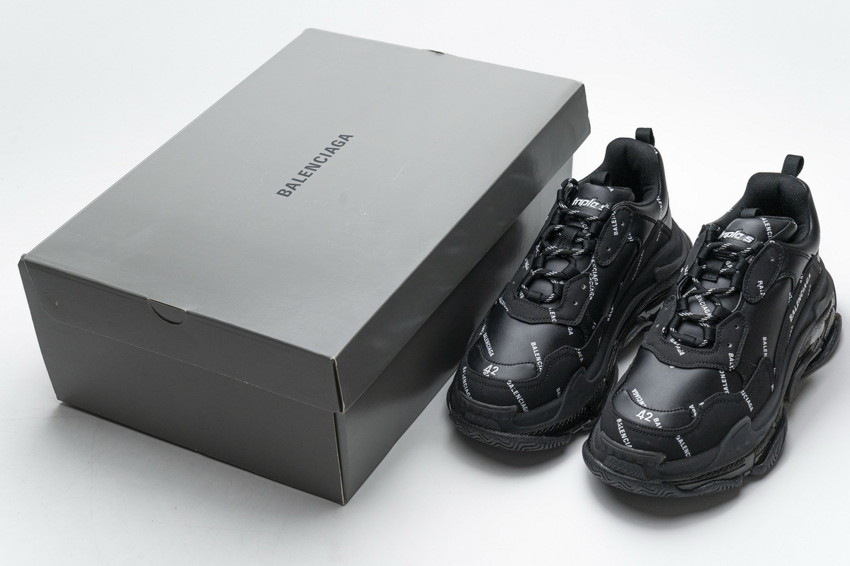 Get Balenciaga Triple S Letter Black 524039 W09E1 2021