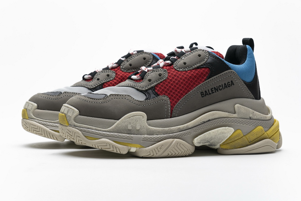 Get Balenciaga Triple S Blue Red 483513 W06E3 4365