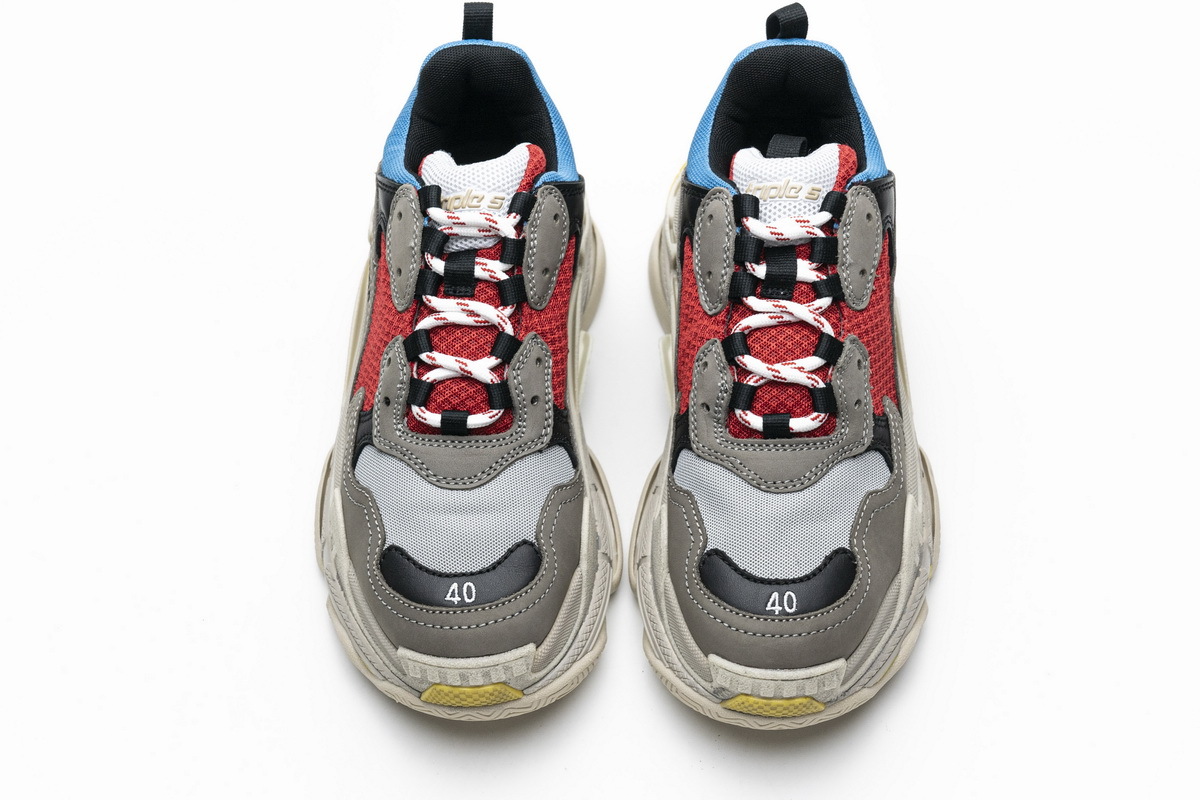 Get Balenciaga Triple S Blue Red 483513 W06E3 4365