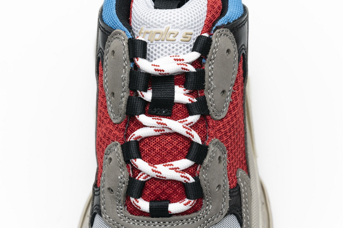 Get Balenciaga Triple S Blue Red 483513 W06E3 4365