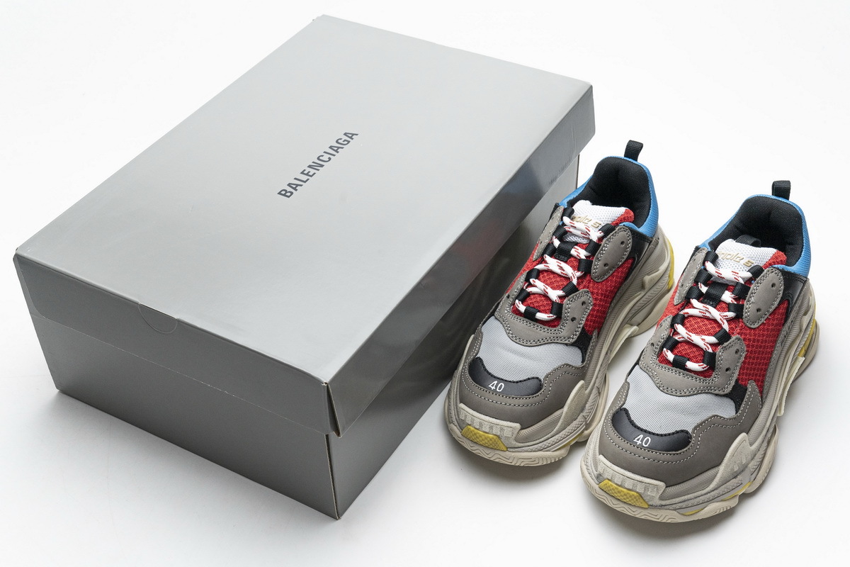 Get Balenciaga Triple S Blue Red 483513 W06E3 4365