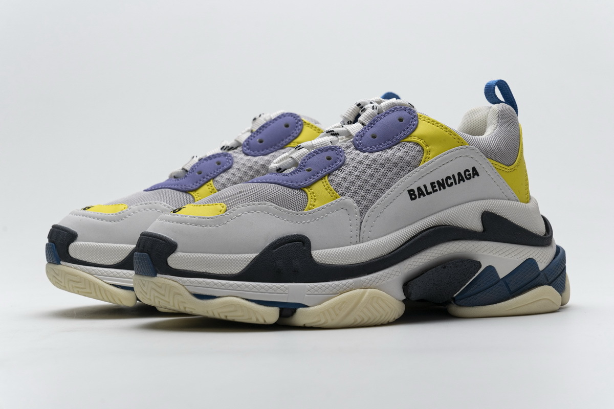 Get Balenciaga Triple S Black Grey Blue 541624 W06E2 7282