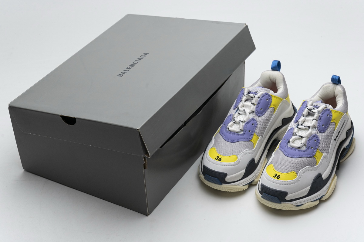 Get Balenciaga Triple S Black Grey Blue 541624 W06E2 7282