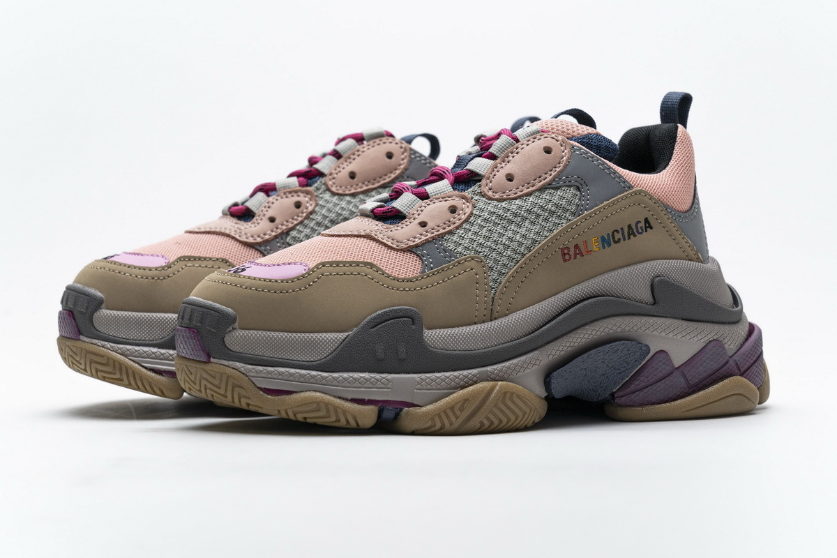Get Balenciaga Triple S Grey Pink 490672 W09O5 1036