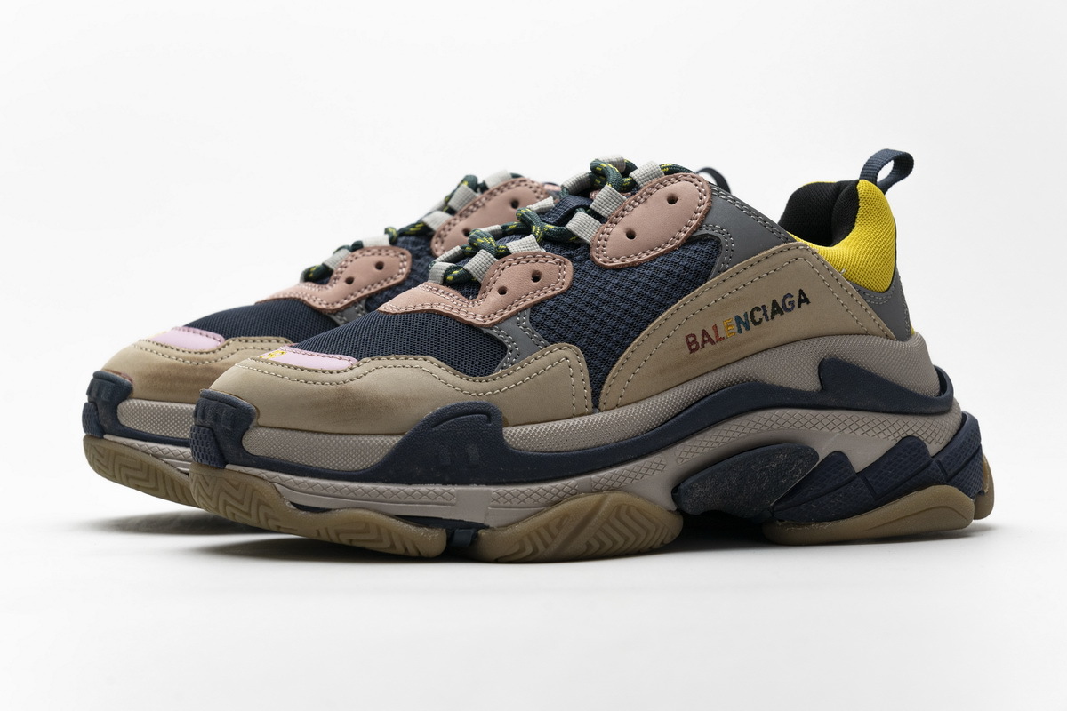 Get Balenciaga Triple S Grey Yellow 490672 W09O5 1027