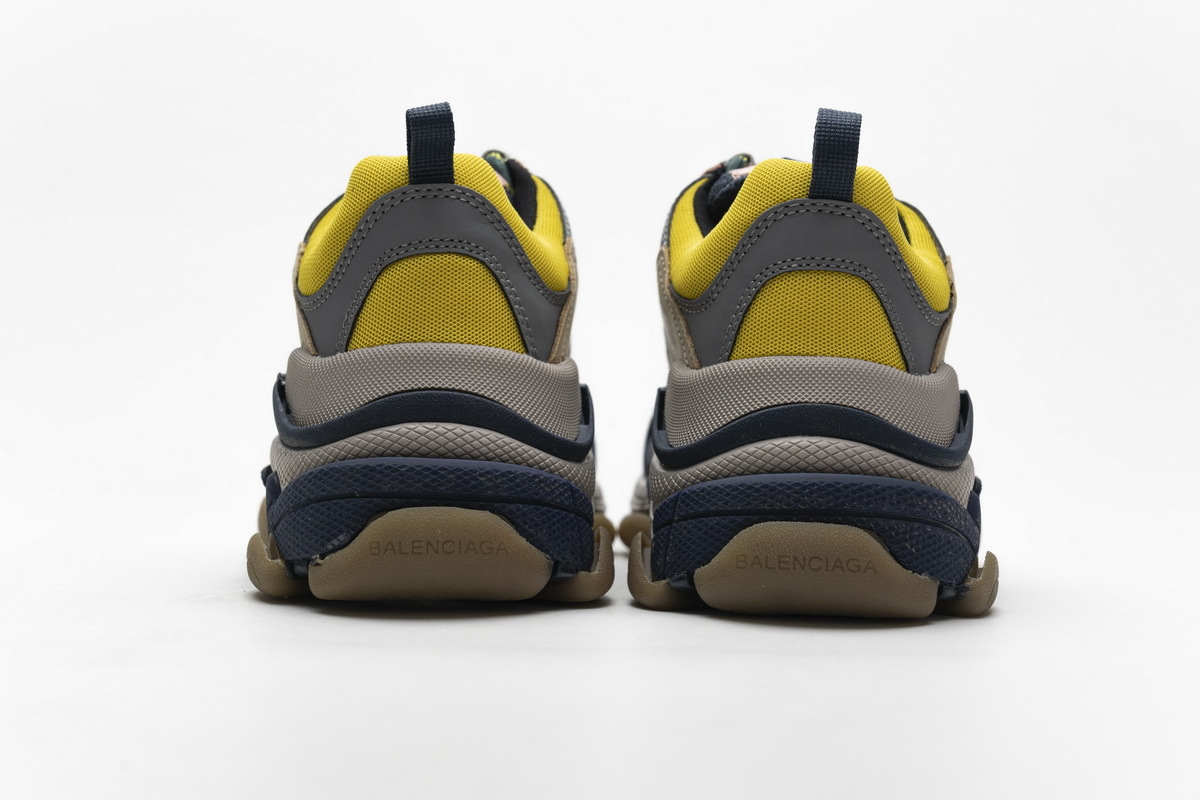 Get Balenciaga Triple S Grey Yellow 490672 W09O5 1027