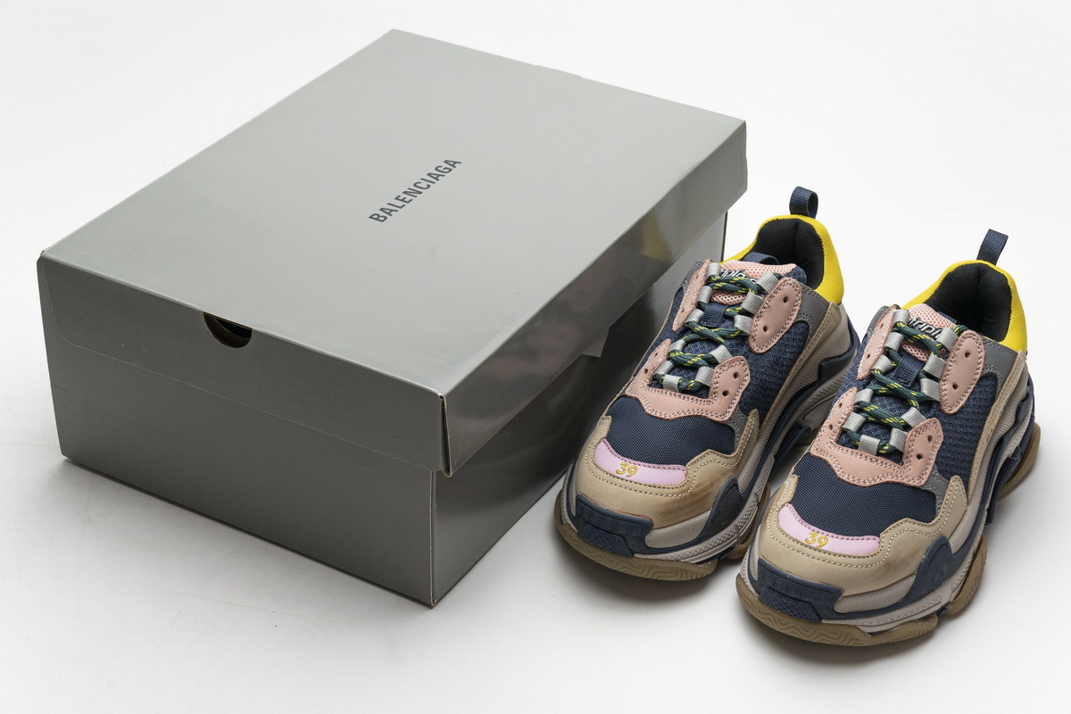 Get Balenciaga Triple S Grey Yellow 490672 W09O5 1027