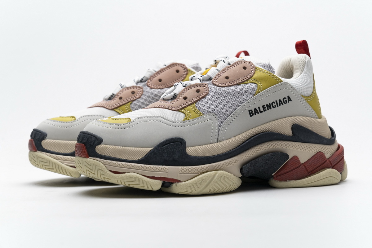 Get Balenciaga Triple S Black Yellow Pink 490672 W09O5 9035