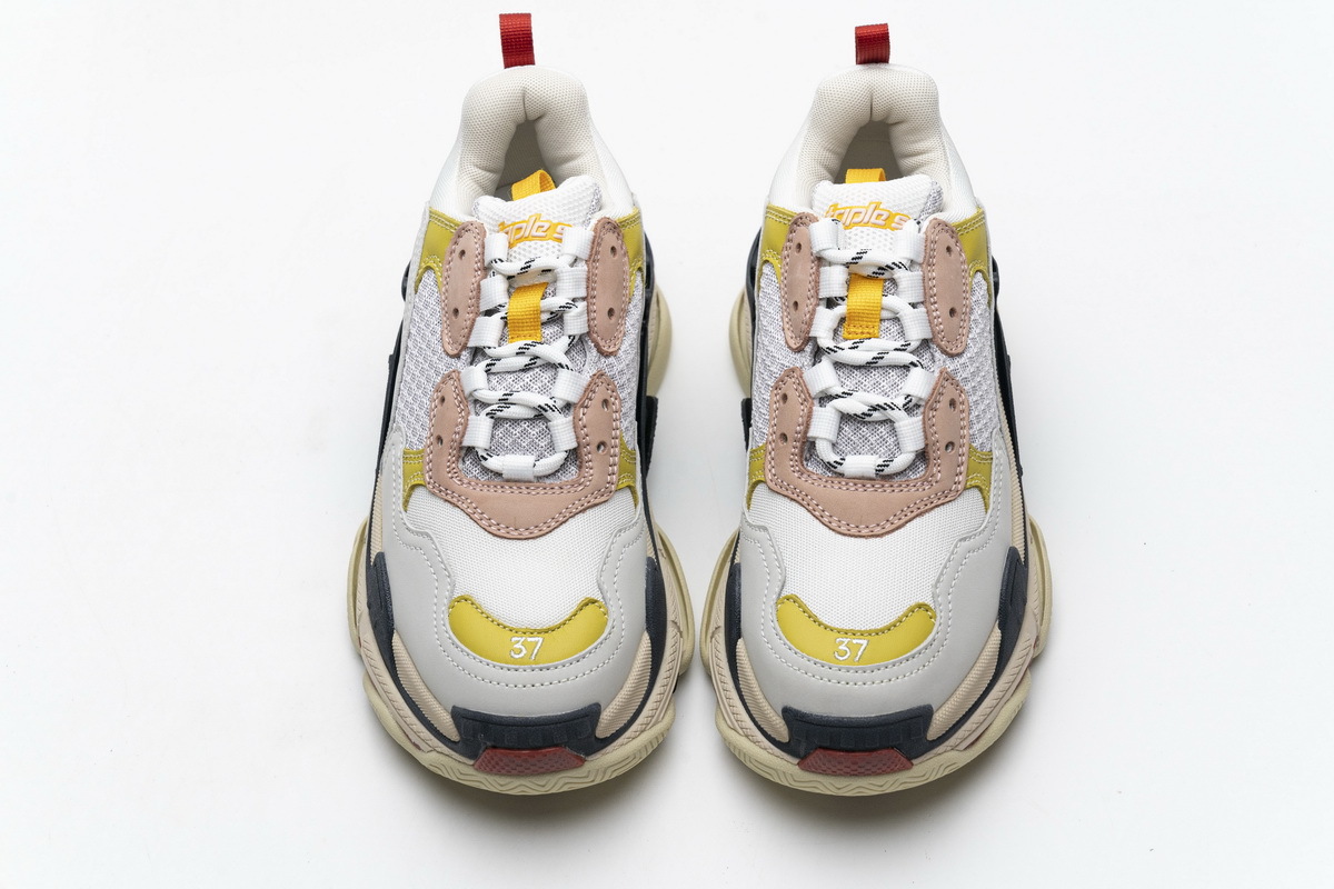 Get Balenciaga Triple S Black Yellow Pink 490672 W09O5 9035