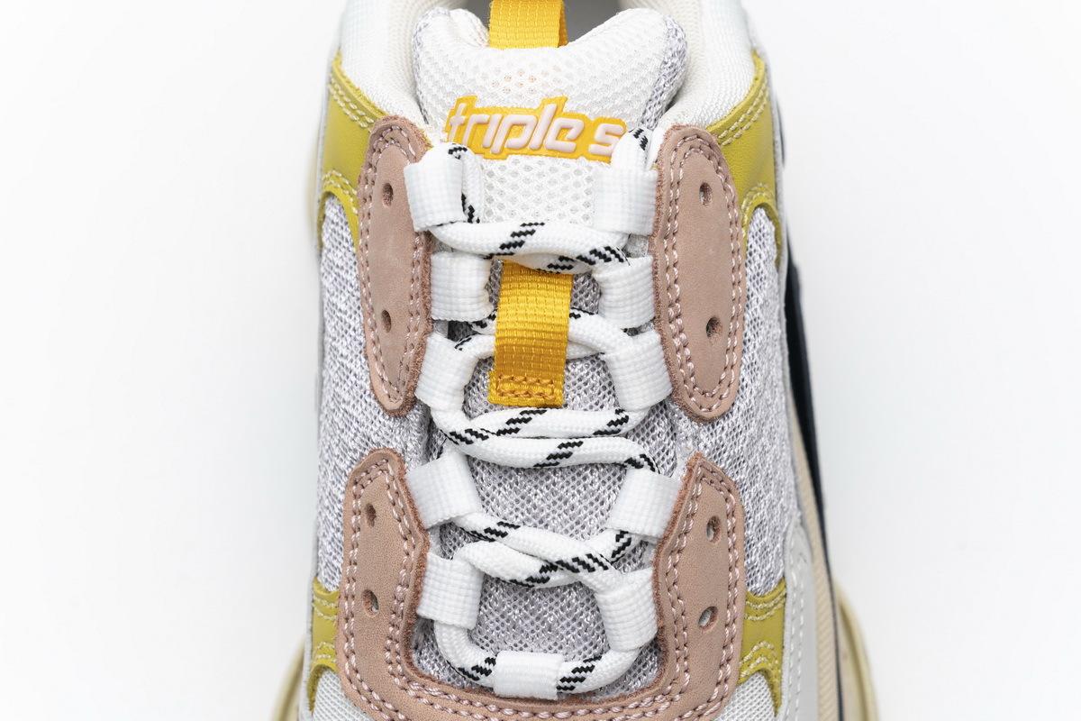 Get Balenciaga Triple S Black Yellow Pink 490672 W09O5 9035