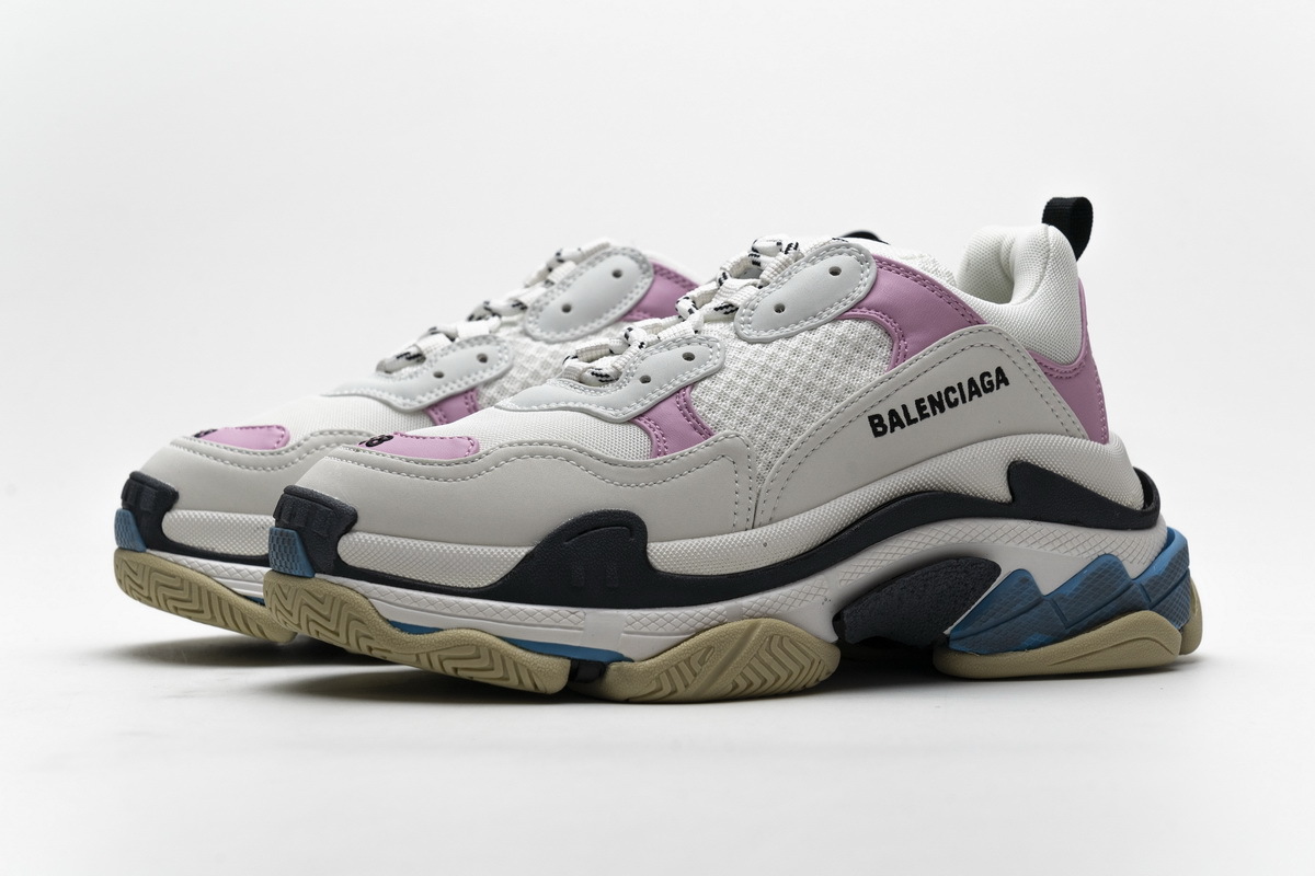Get Balenciaga Triple S Blue Pink 541624 W06E2 7352