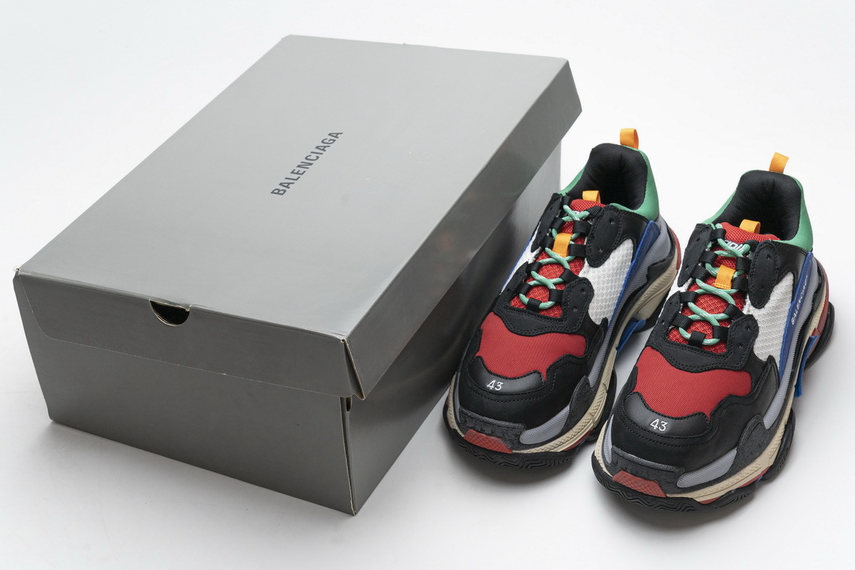 Get Balenciaga Triple S Green Red 490672 W09O5 1068