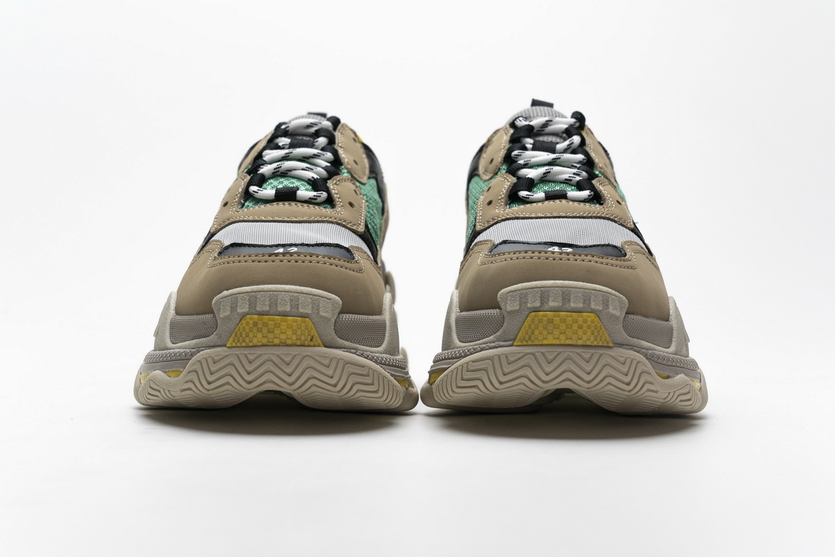 Get Balenciaga Triple S Beige Green Yellow 483513 W06E3 7070