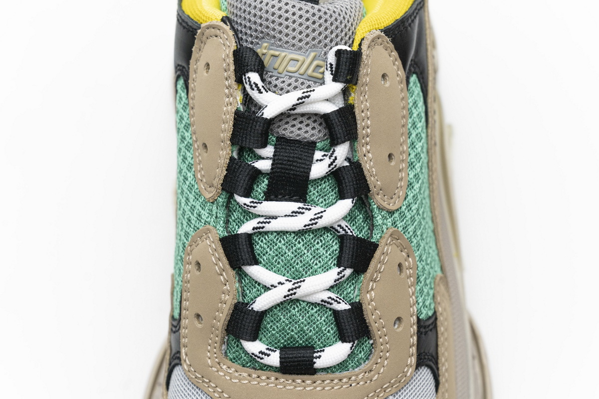 Get Balenciaga Triple S Beige Green Yellow 483513 W06E3 7070
