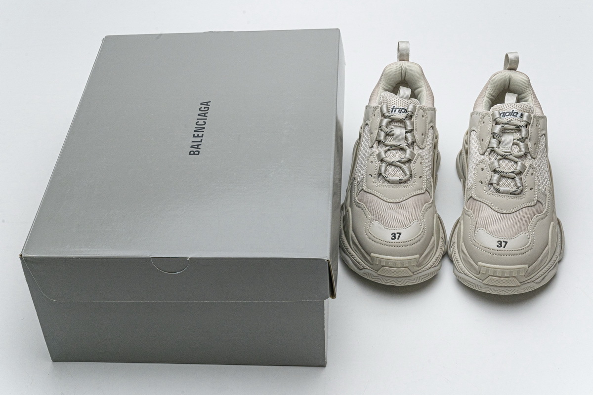 Get Balenciaga Triple S Rice Ash 534737 W2FW1 9700
