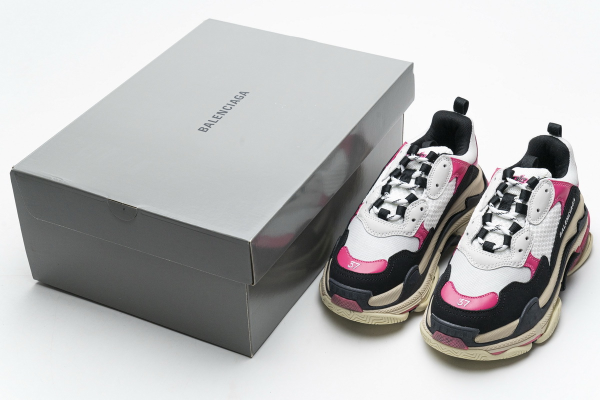 Get Balenciaga Triple S Black Pink 483513 W06E8 8080