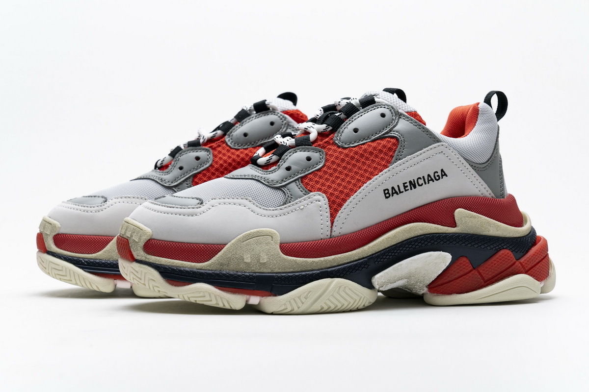 Get Balenciaga Triple S Red White Dark Grey 541624 W06E2 1863