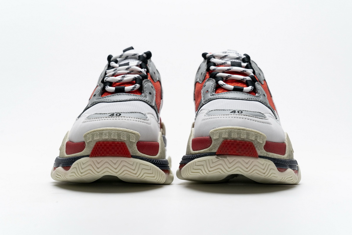 Get Balenciaga Triple S Red White Dark Grey 541624 W06E2 1863