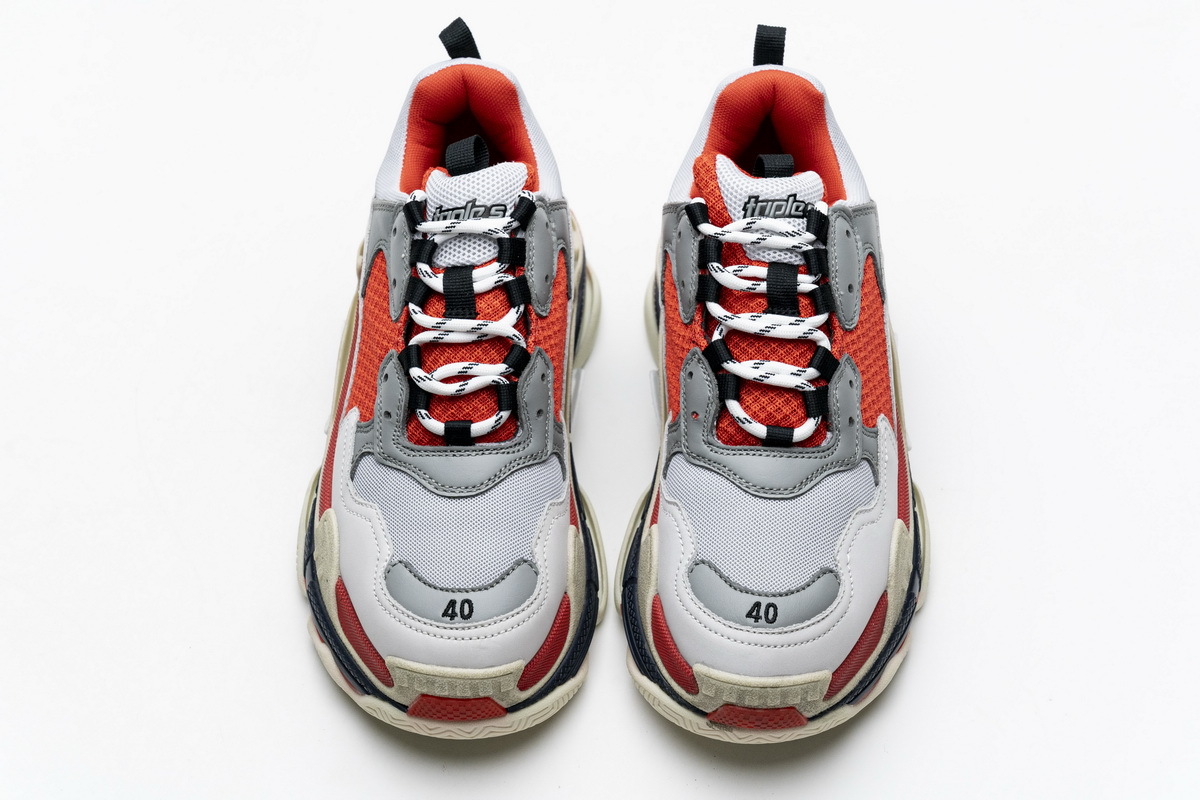 Get Balenciaga Triple S Red White Dark Grey 541624 W06E2 1863
