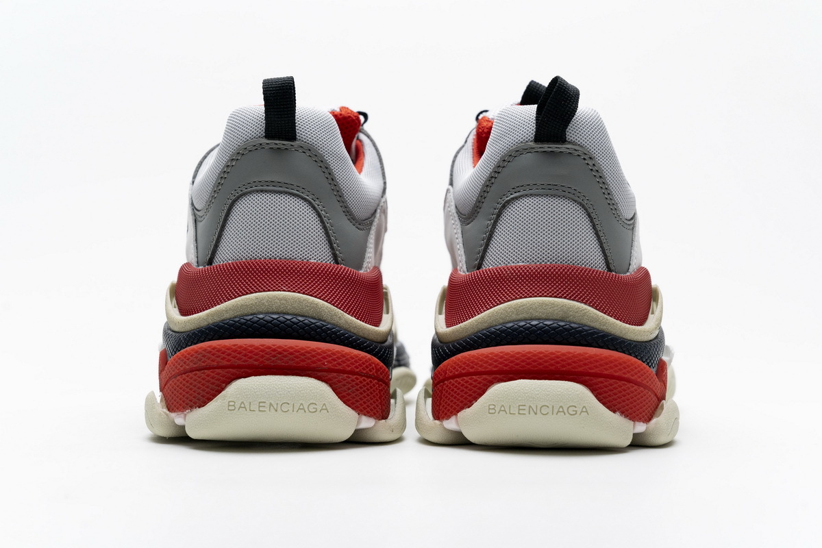 Get Balenciaga Triple S Red White Dark Grey 541624 W06E2 1863