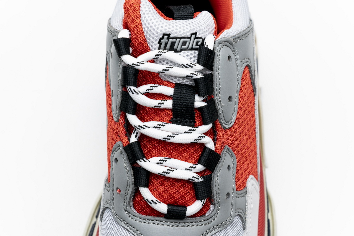 Get Balenciaga Triple S Red White Dark Grey 541624 W06E2 1863