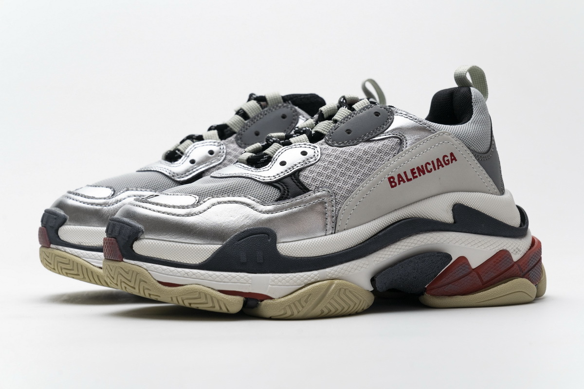Get Balenciaga Triple S Grey Silver 541624 W06E2 7320