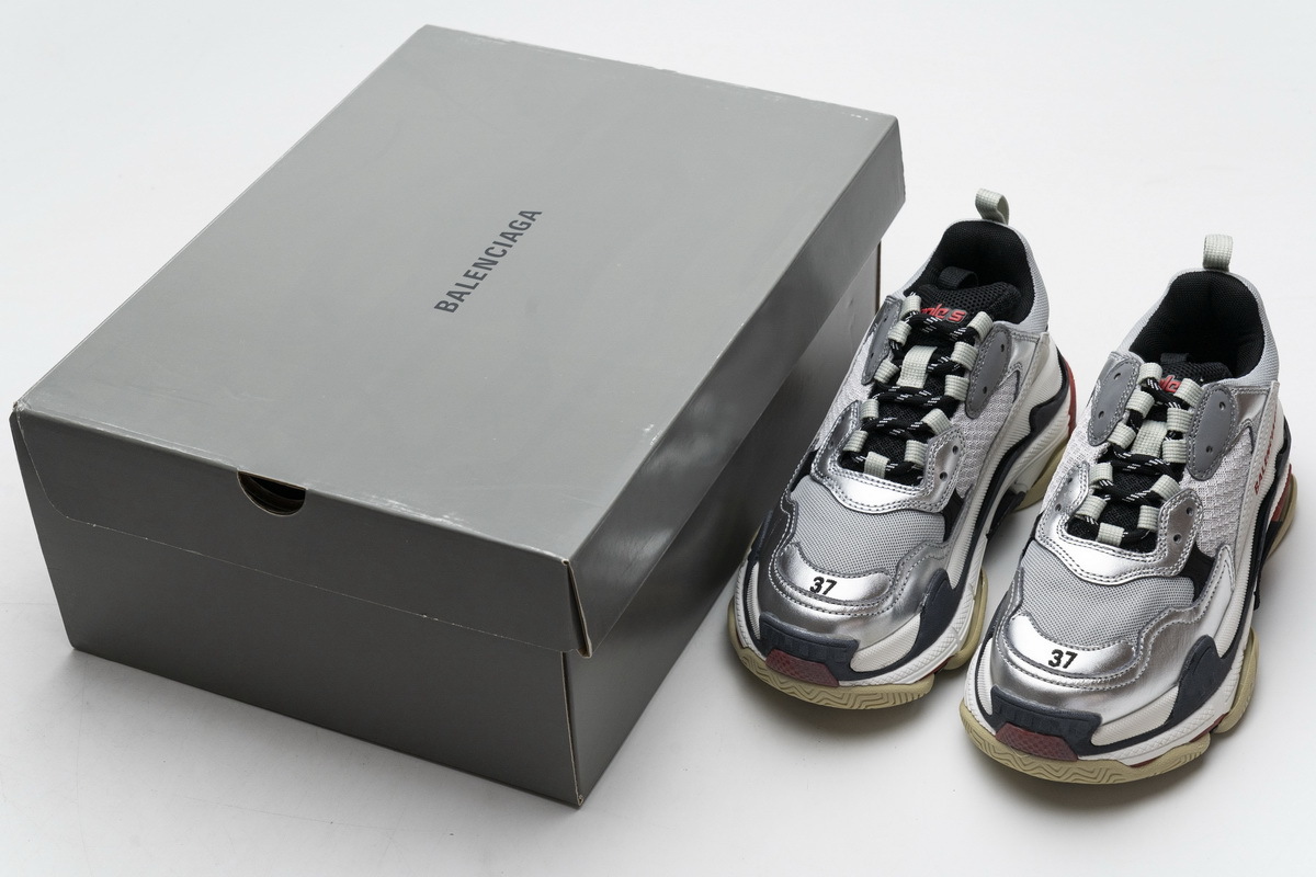 Get Balenciaga Triple S Grey Silver 541624 W06E2 7320