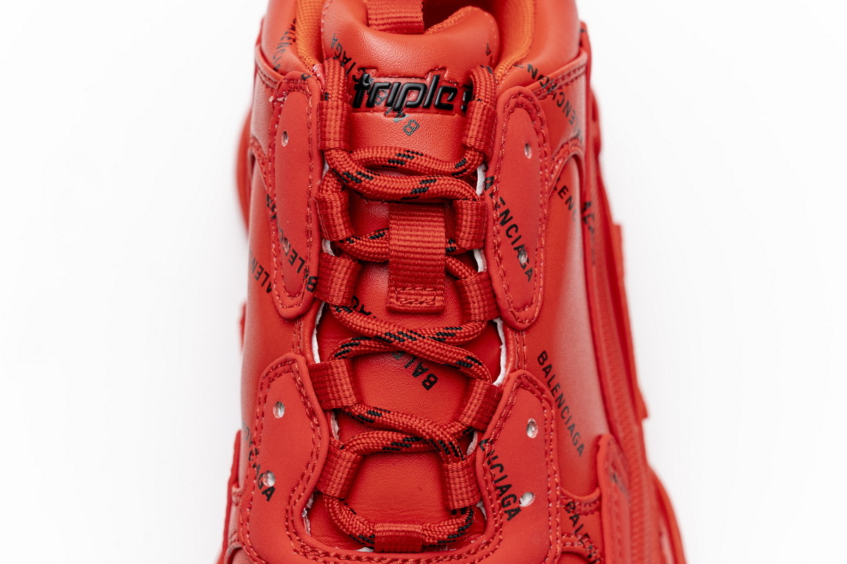Get Balenciaga Triple S Letter Bright Red 524039 W2FA1 7632