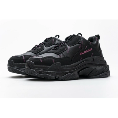 Get Balenciaga Triple S Letter Black Pink 524039 W2FA1 7635 01