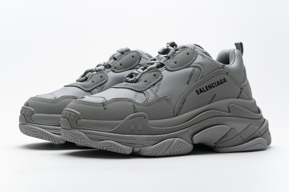 Get Balenciaga Triple S Allover Logo Gray 536737 W2FA1 1210
