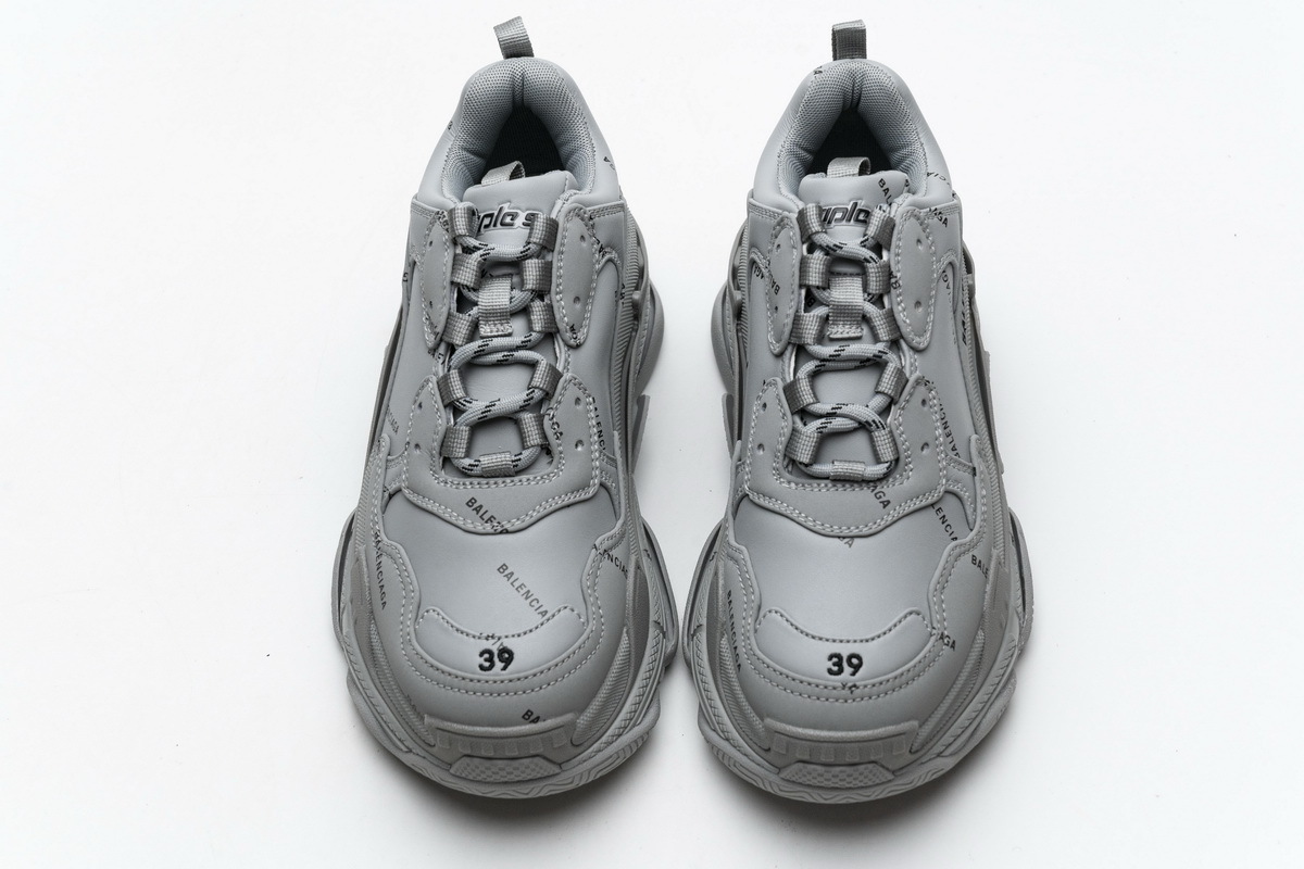 Get Balenciaga Triple S Allover Logo Gray 536737 W2FA1 1210