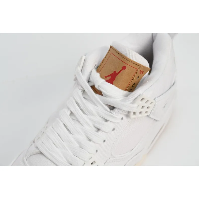 Get Replica Levis x Air Jordan 4 Levi's White AO2571-100