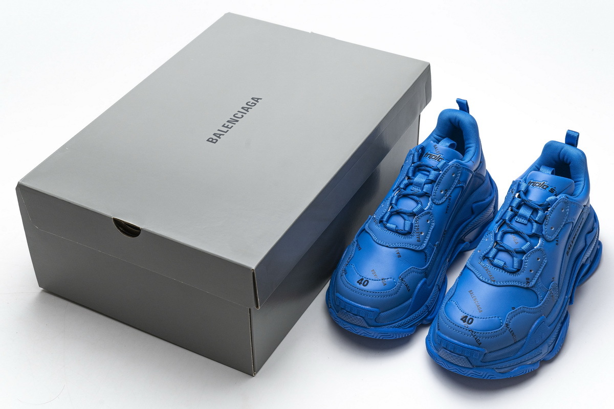 Get Balenciaga Triple S Letter Blue 536737 W06E2 0848