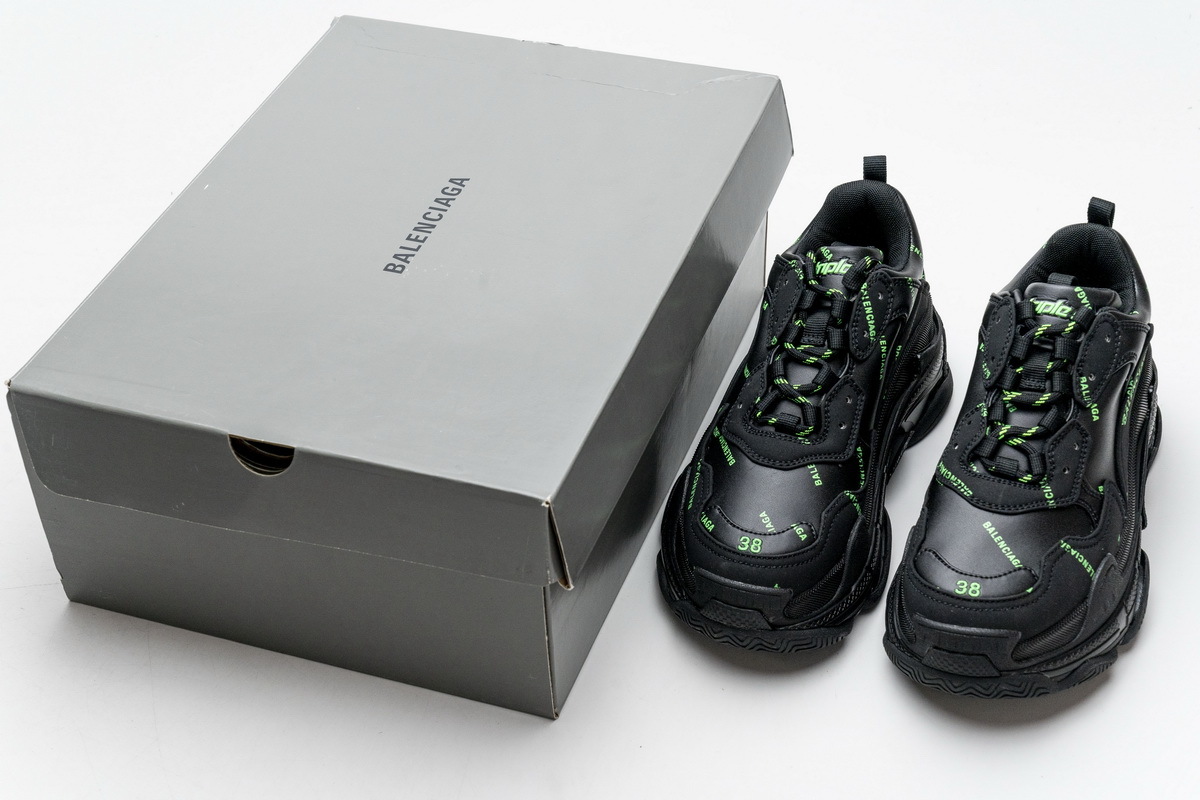 Get Balenciaga Triple S Letter Fluorescent Yellow 524039 W2FA1 7633