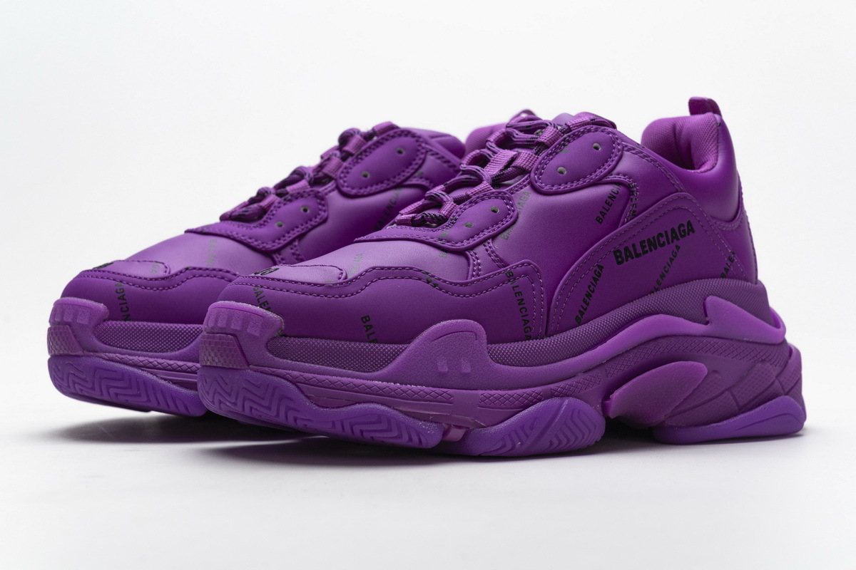 Get Balenciaga Triple S Letter Plum Red 536737 W2FA1 9016