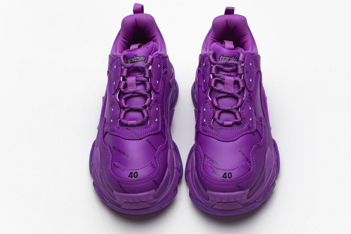 Get Balenciaga Triple S Letter Plum Red 536737 W2FA1 9016