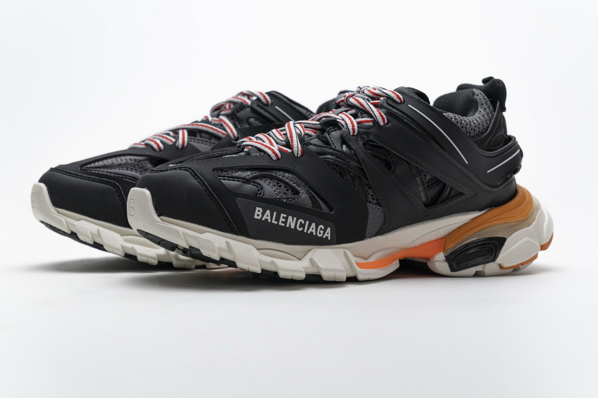 Get Balenciaga Tess S.Black White Orange（No lights）542436 W1GB7 2019