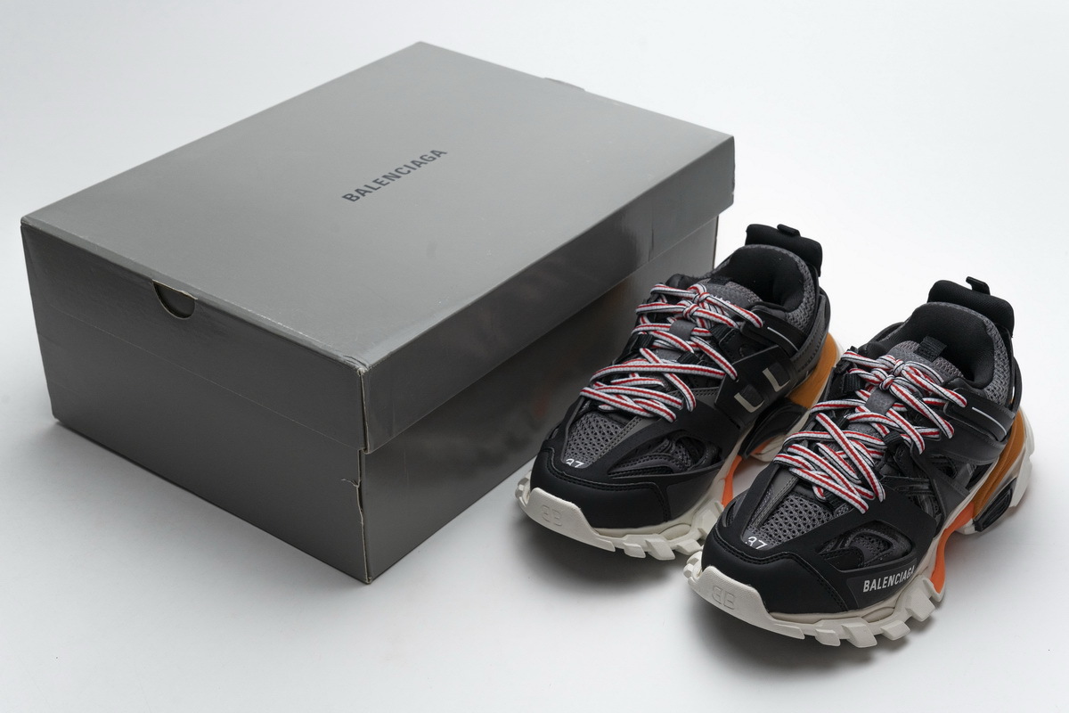 Get Balenciaga Tess S.Black White Orange（No lights）542436 W1GB7 2019