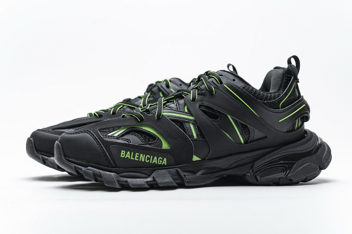 Get Blenciaga Track 2 Sneaker Black Green（No lights）568615 W2MA1 5610